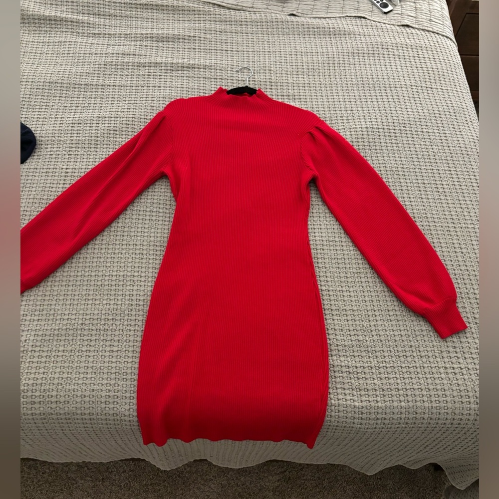 Classic Christmas red sweater dress